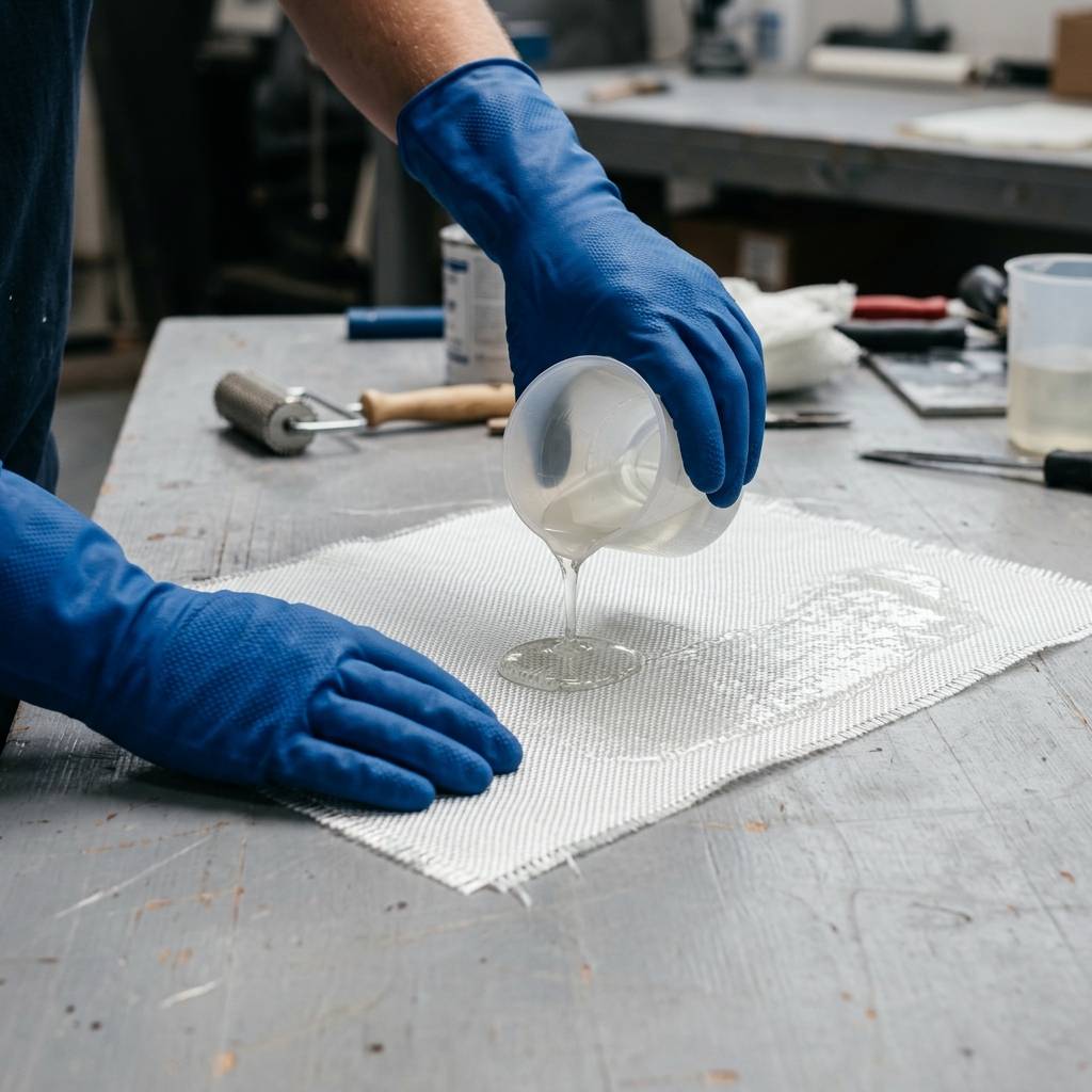 Resin laying manufacturing process